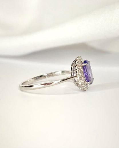 Bague Marguerite Tanzanite 0.93 carat &amp; Diamants 0.31 carat "Haria" - Elliade Paris
