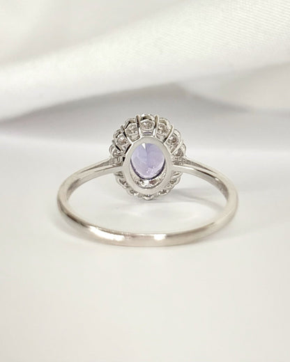 Bague Marguerite Tanzanite 0.93 carat &amp; Diamants 0.31 carat "Haria" - Elliade Paris