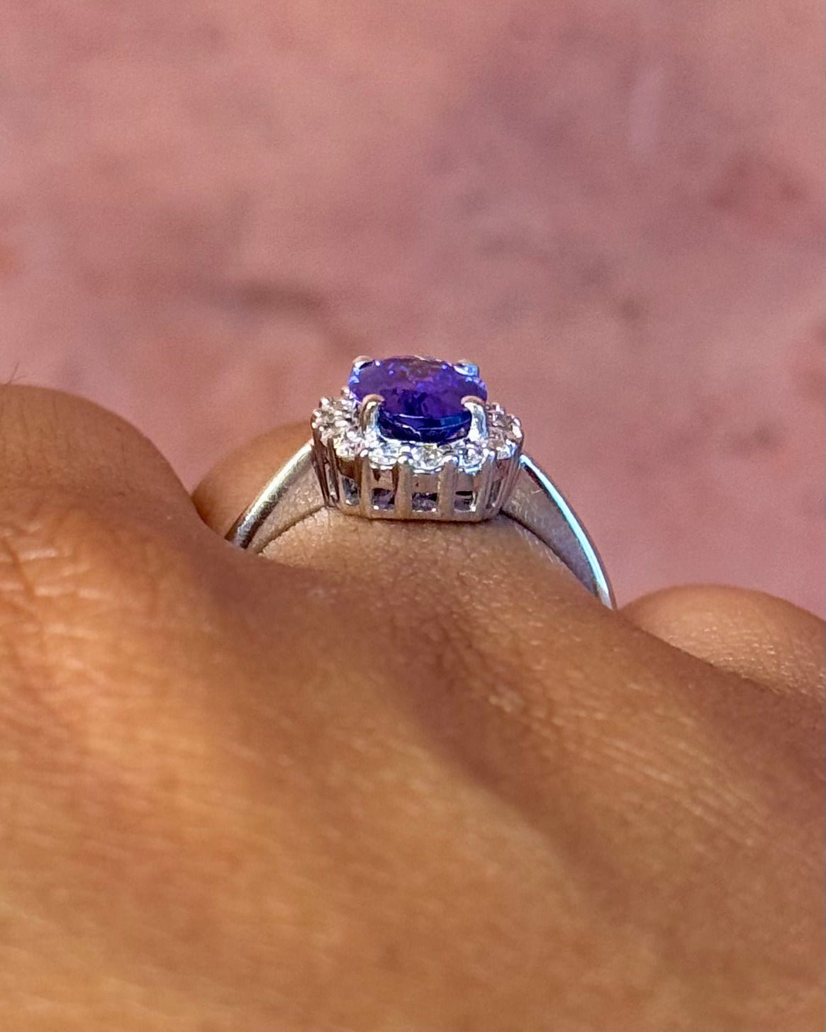 Bague Marguerite Tanzanite 1.65 carat &amp; Diamants 0.32 carat 4.14g "Lina" - Elliade Paris