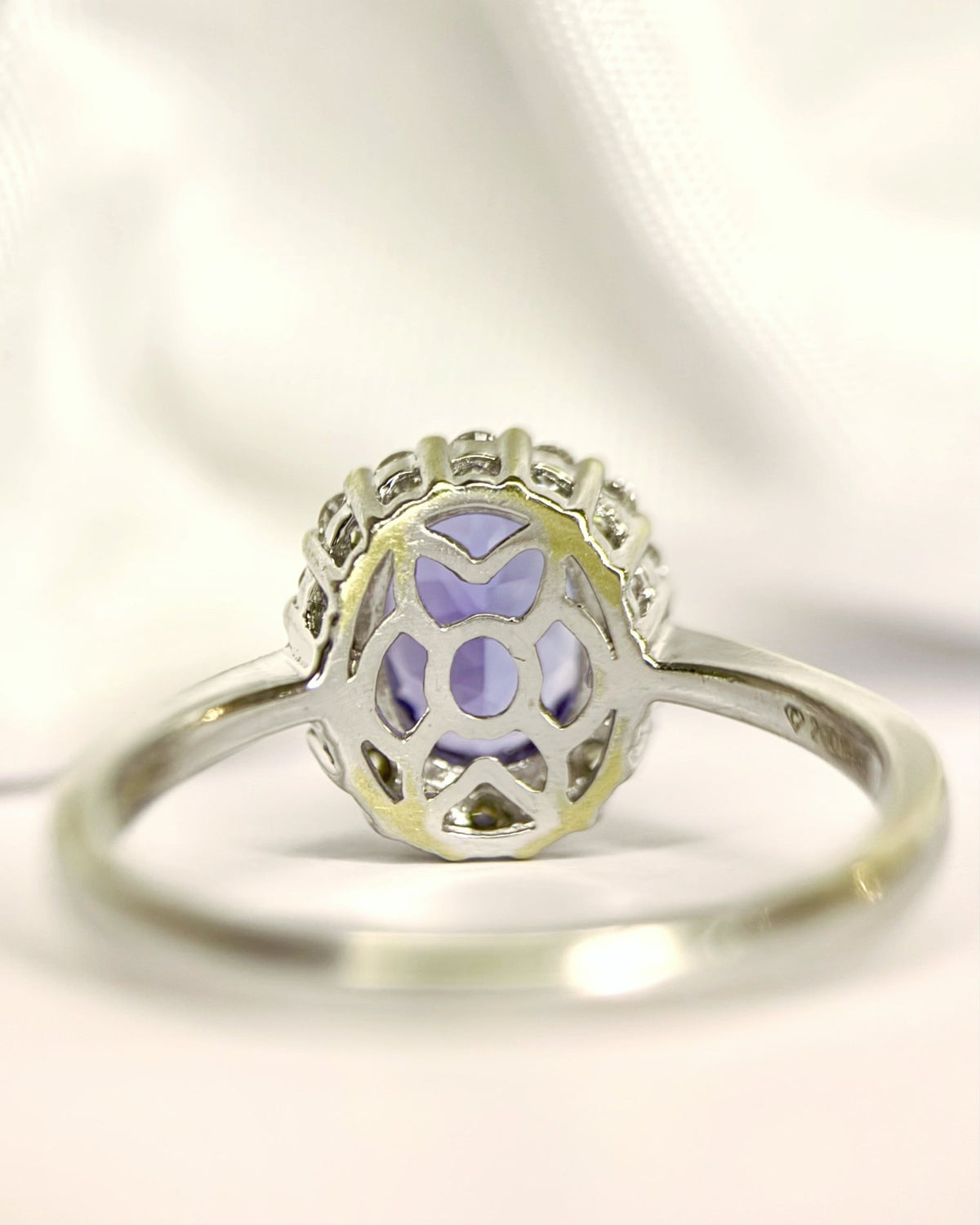 Bague Marguerite Tanzanite 1.65 carat &amp; Diamants 0.32 carat 4.14g "Lina" - Elliade Paris