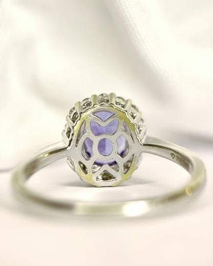 Bague Marguerite Tanzanite 1.65 carat &amp; Diamants 0.32 carat 4.14g "Lina" - Elliade Paris