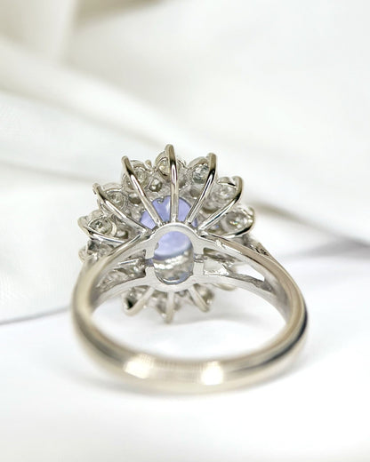Bague Marguerite Tanzanite 2.16 carats &amp; Diamants 1.26 carat "Océane" - Elliade Paris