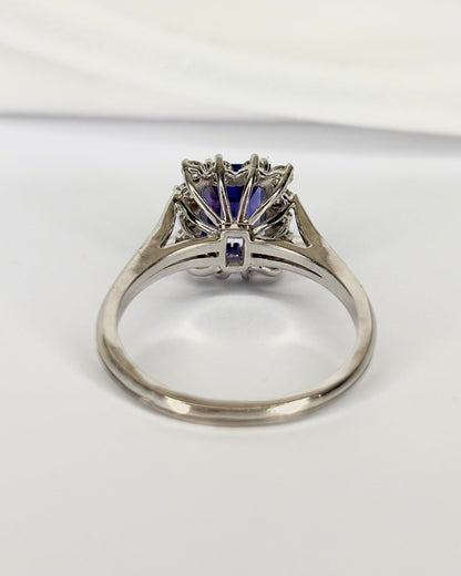 Bague Marguerite Tanzanite 2.80 carats &amp; Diamants 0.56 carat "Anissa" - Elliade Paris