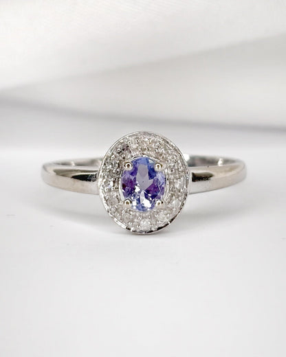 Bague Marguerite Tanzanite &amp; Diamant "Louna" - Elliade Paris