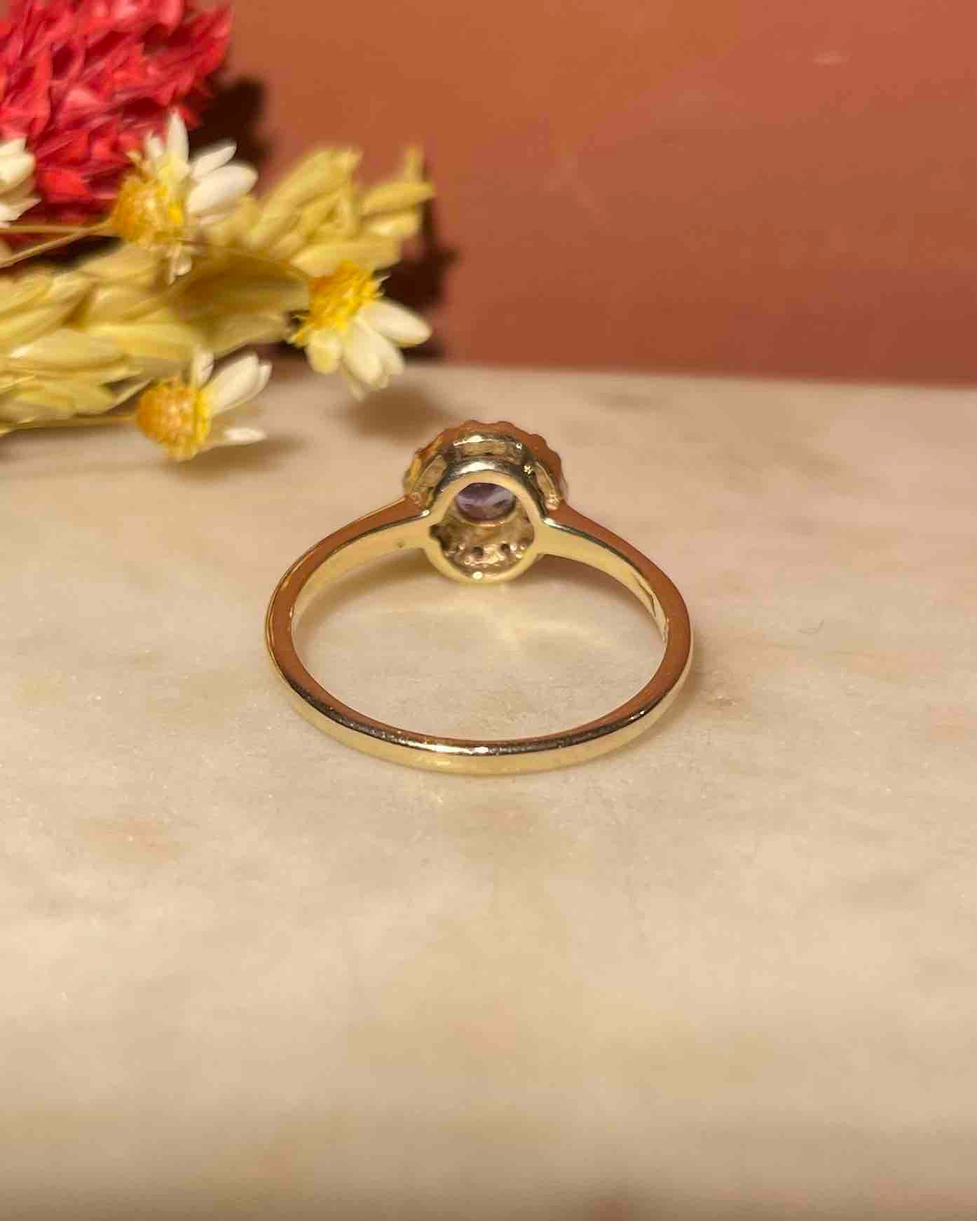 Bague Marguerite Tanzanite &amp; Diamants &quot;Araly&quot; - Elliade Paris