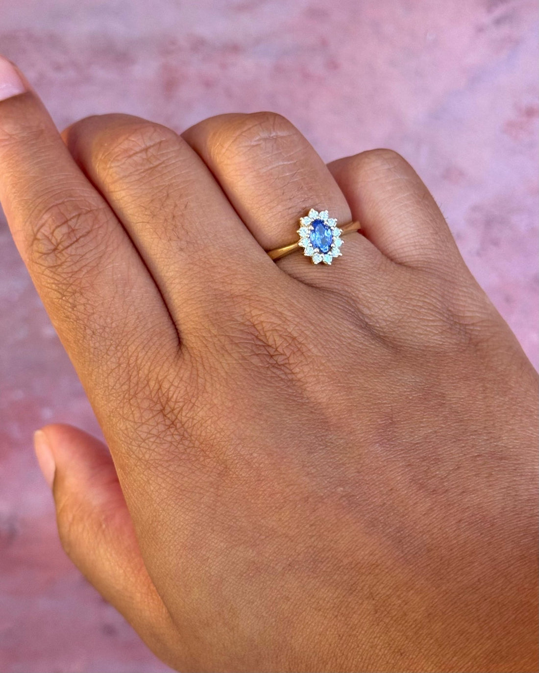 Bague Marguerite Tanzanite &amp; Diamants "Asma" - Elliade Paris