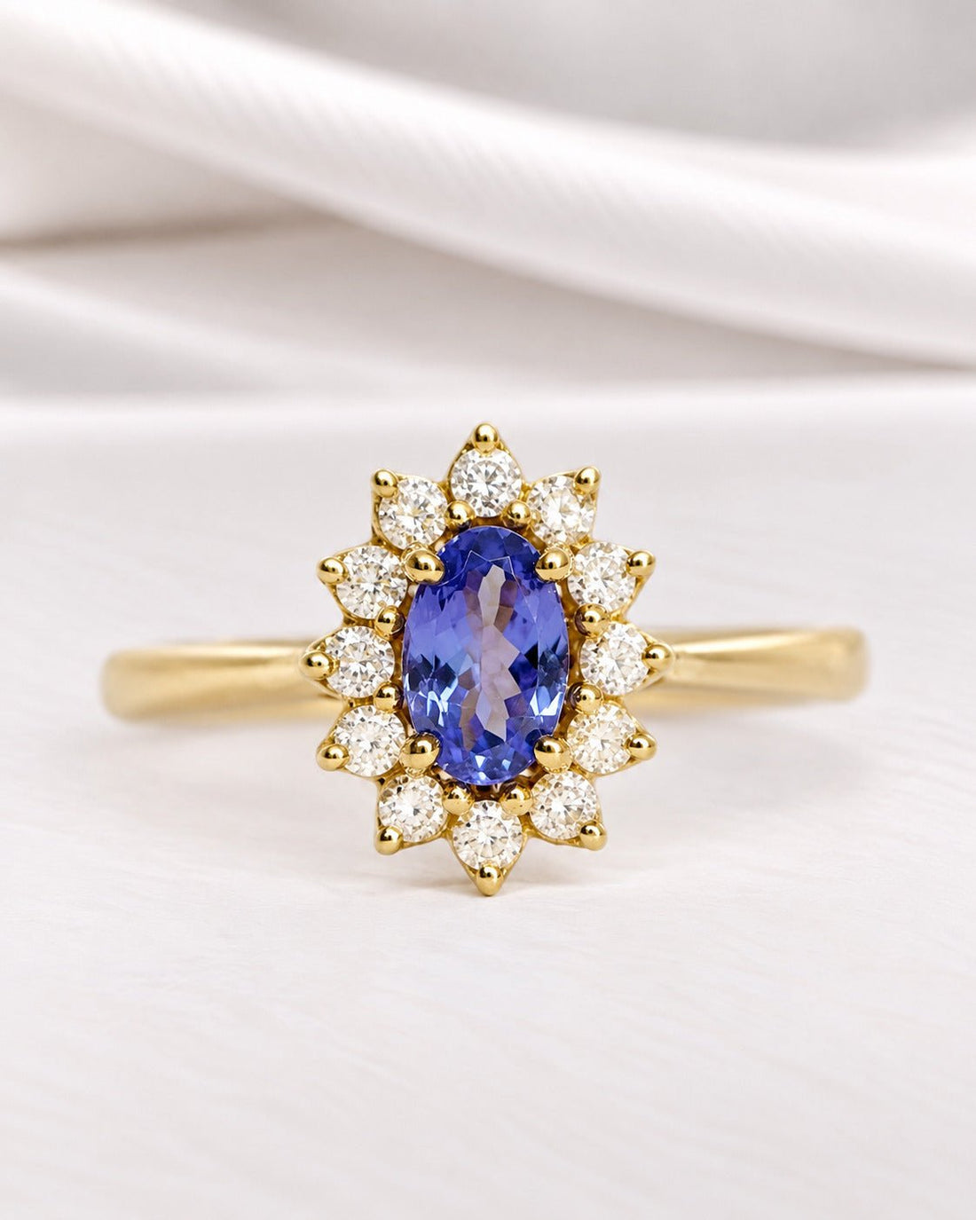 Bague Marguerite Tanzanite &amp; Diamants "Asma" - Elliade Paris