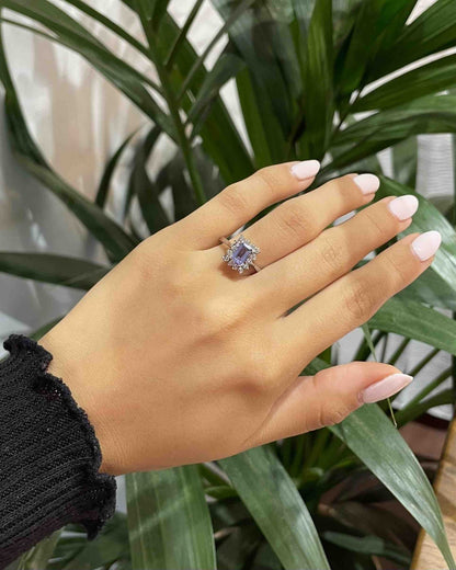 Bague Marguerite Tanzanite &amp; Diamants &quot;Tressie&quot; - Elliade Paris