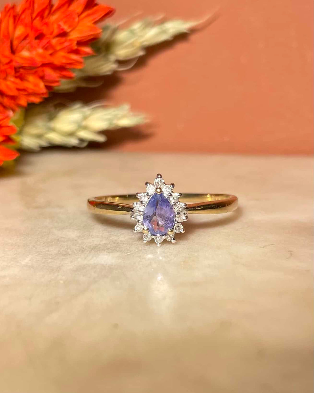 Bague Marguerite Tanzanite 0.40 carat &amp; Diamants  &quot;Chedine&quot;