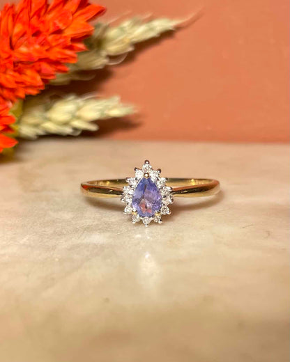 Bague Marguerite Tanzanite 0.40 carat &amp; Diamants  &quot;Chedine&quot;