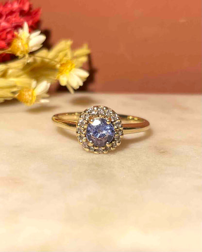 Bague Marguerite Tanzanite &amp; Diamants &quot;Araly&quot;