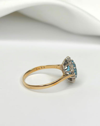 Bague Marguerite Topaze 1.15 carat &amp; Diamants 0.20 carat "Lucie" - Elliade Paris