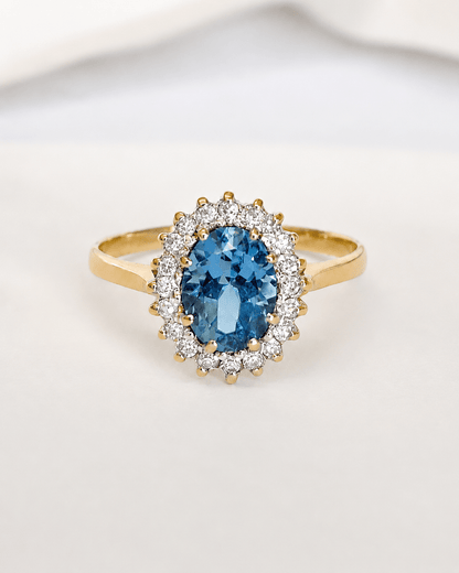 Bague Marguerite Topaze 1.15 carat &amp; Diamants 0.20 carat "Lucie" - Elliade Paris