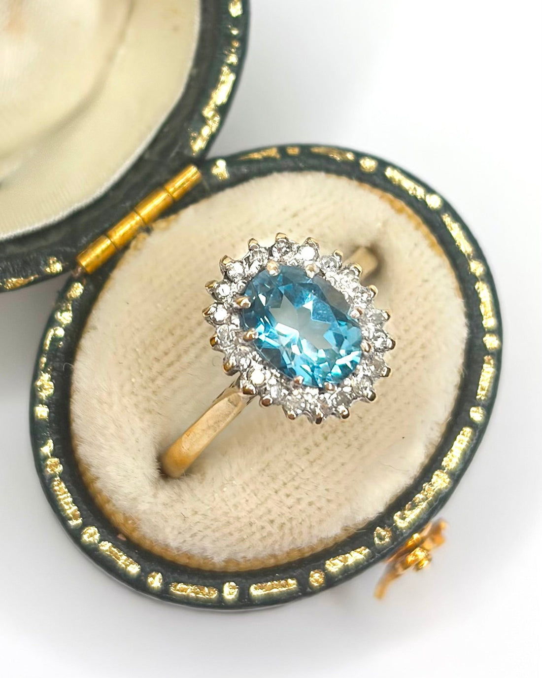 Bague Marguerite Topaze 1.15 carat &amp; Diamants 0.20 carat "Lucie" - Elliade Paris