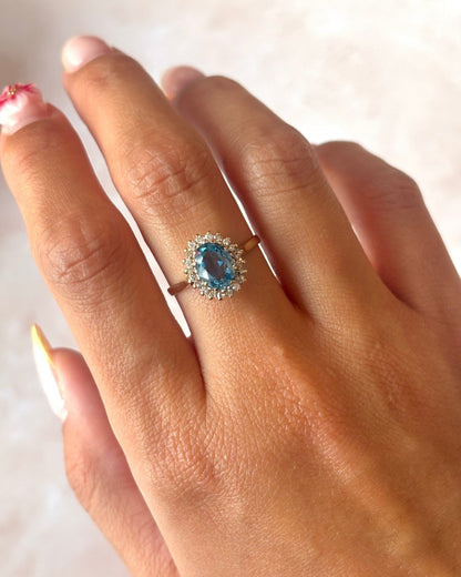 Bague Marguerite Topaze 1.70 carat &amp; Diamants "Livia" - Elliade Paris