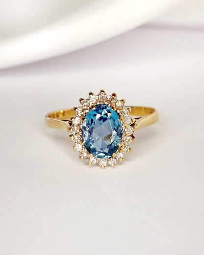 Bague Marguerite Topaze 1.70 carat &amp; Diamants "Livia" - Elliade Paris