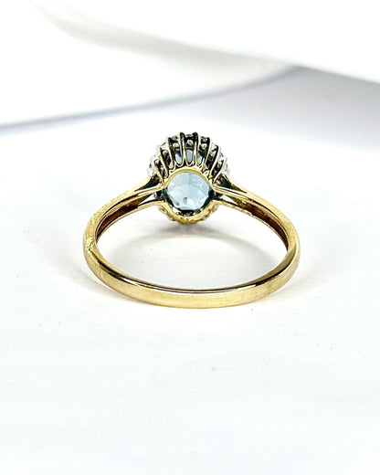 Bague Marguerite Topaze 1.80 carat &amp; Diamants 0.20 carat "Ambrine" - Elliade Paris