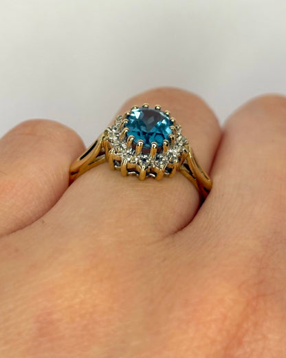 Bague Marguerite Topaze 1.95 carat &amp; Diamants "Calista" - Elliade Paris