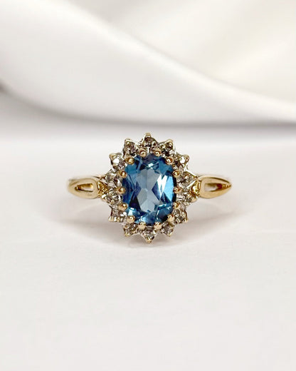 Bague Marguerite Topaze 1.95 carat &amp; Diamants "Calista" - Elliade Paris