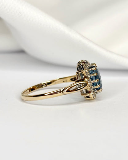 Bague Marguerite Topaze 1.95 carat &amp; Diamants "Calista" - Elliade Paris