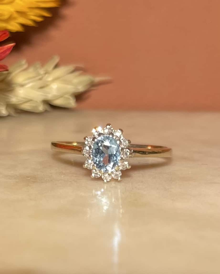 Bague Marguerite Topaze &amp; Diamants "Tess" - Elliade Paris