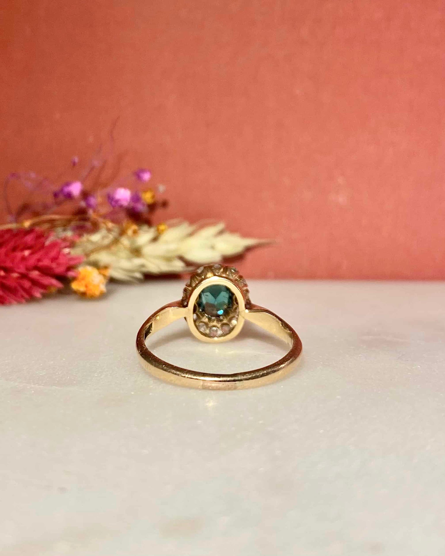 Bague Marguerite Art-Déco Topaze 0.65 carat &amp; Diamants « Azura »