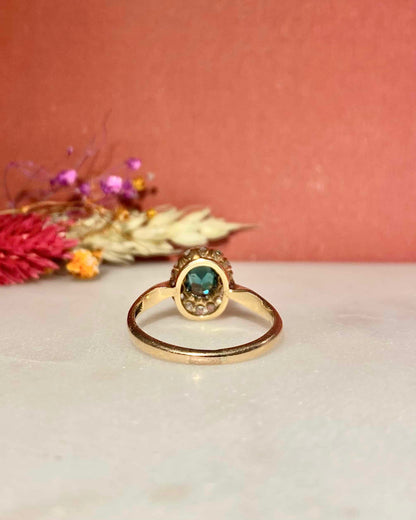 Bague Marguerite Art-Déco Topaze 0.65 carat &amp; Diamants « Azura »