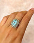 Bague Marguerite Topaze Sky Blue 9.33 carats & Diamants 3.25 carats "Adéline" - Elliade Paris