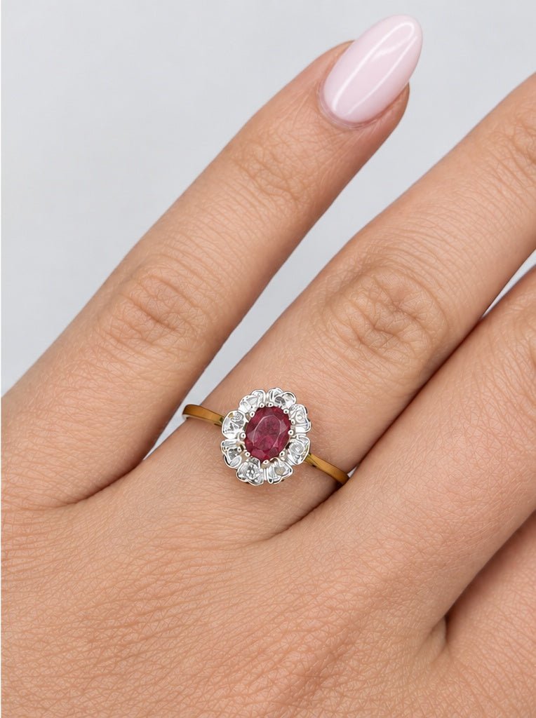 Bague Marguerite Tourmaline 0.40 carat &amp; Diamants "Naya" - Elliade Paris