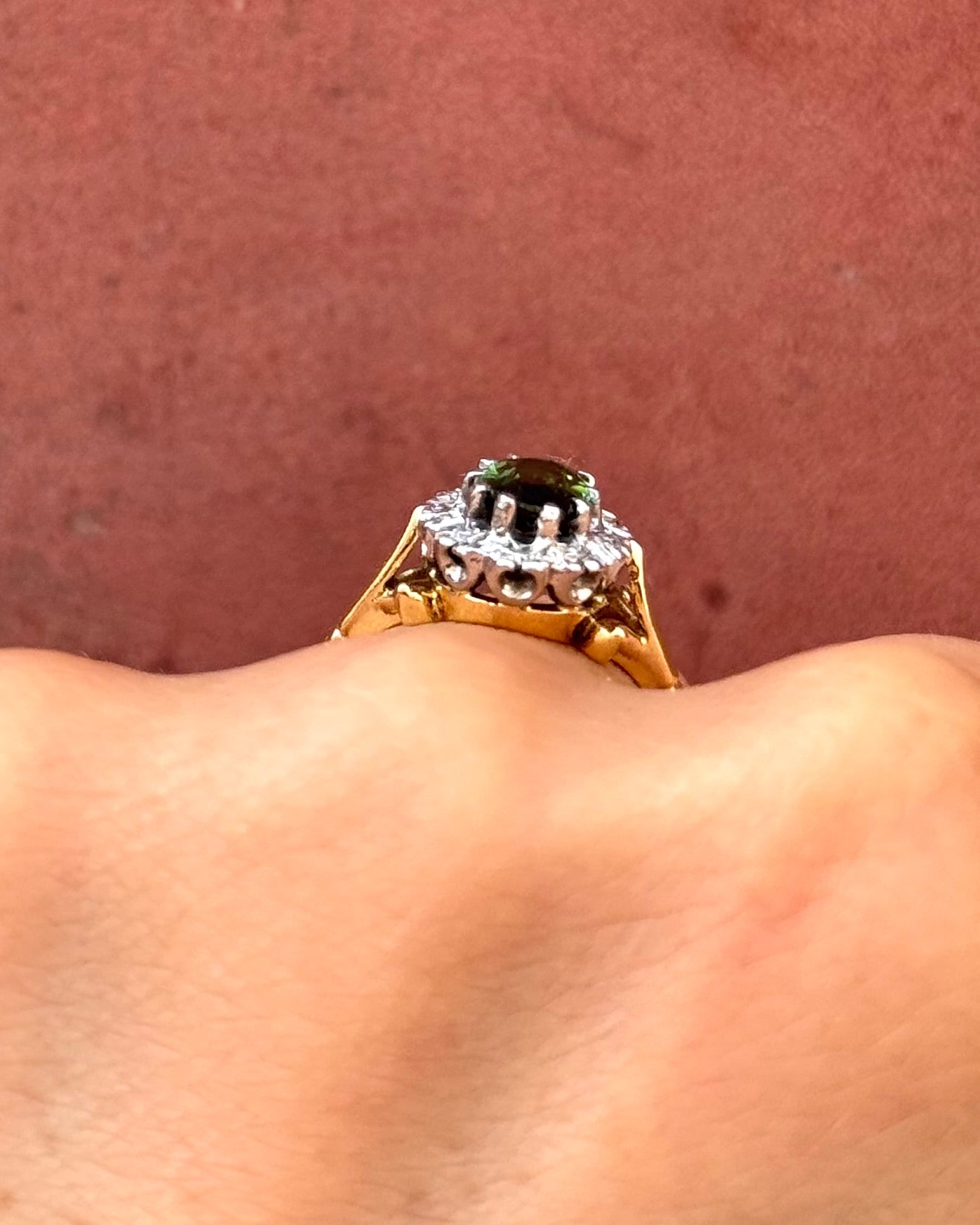 Bague Marguerite Tourmaline 0.73 carat &amp; Diamants 4.16g "Valentin" - Elliade Paris
