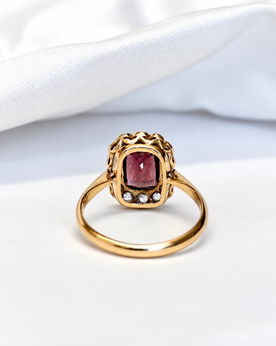 Bague Marguerite Tourmaline 2.21 carats &amp; Diamants 0.28 carat "Maysa" - Elliade Paris