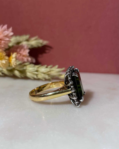 Bague Marguerite Tourmaline 5.20 Carats &amp; 27 Diamants &quot;Xyla&quot; - Elliade Paris