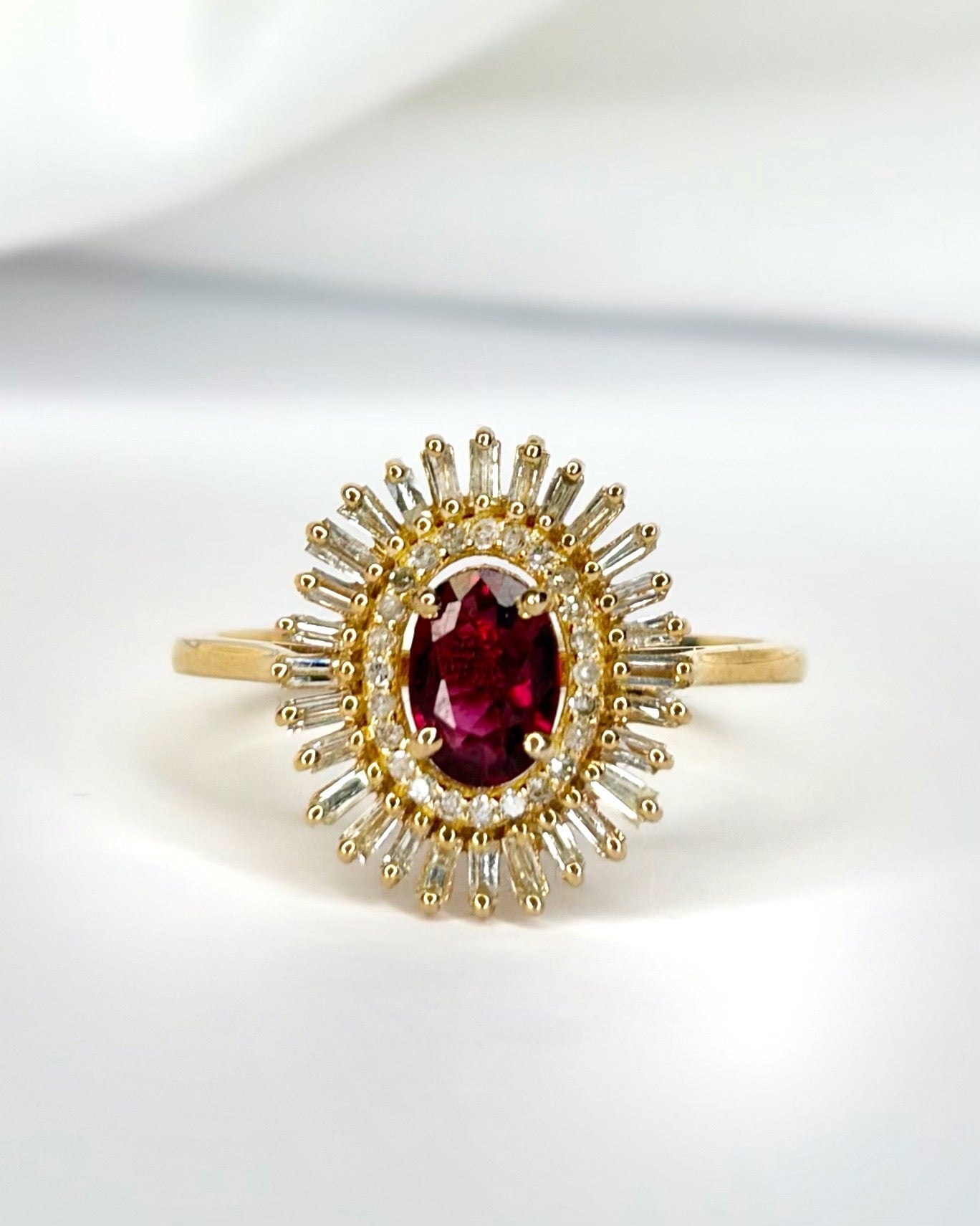 Bague Marguerite Tourmaline Brésilienne 0.44 carat &amp; Diamants 0.38 carat "Maya" - Elliade Paris