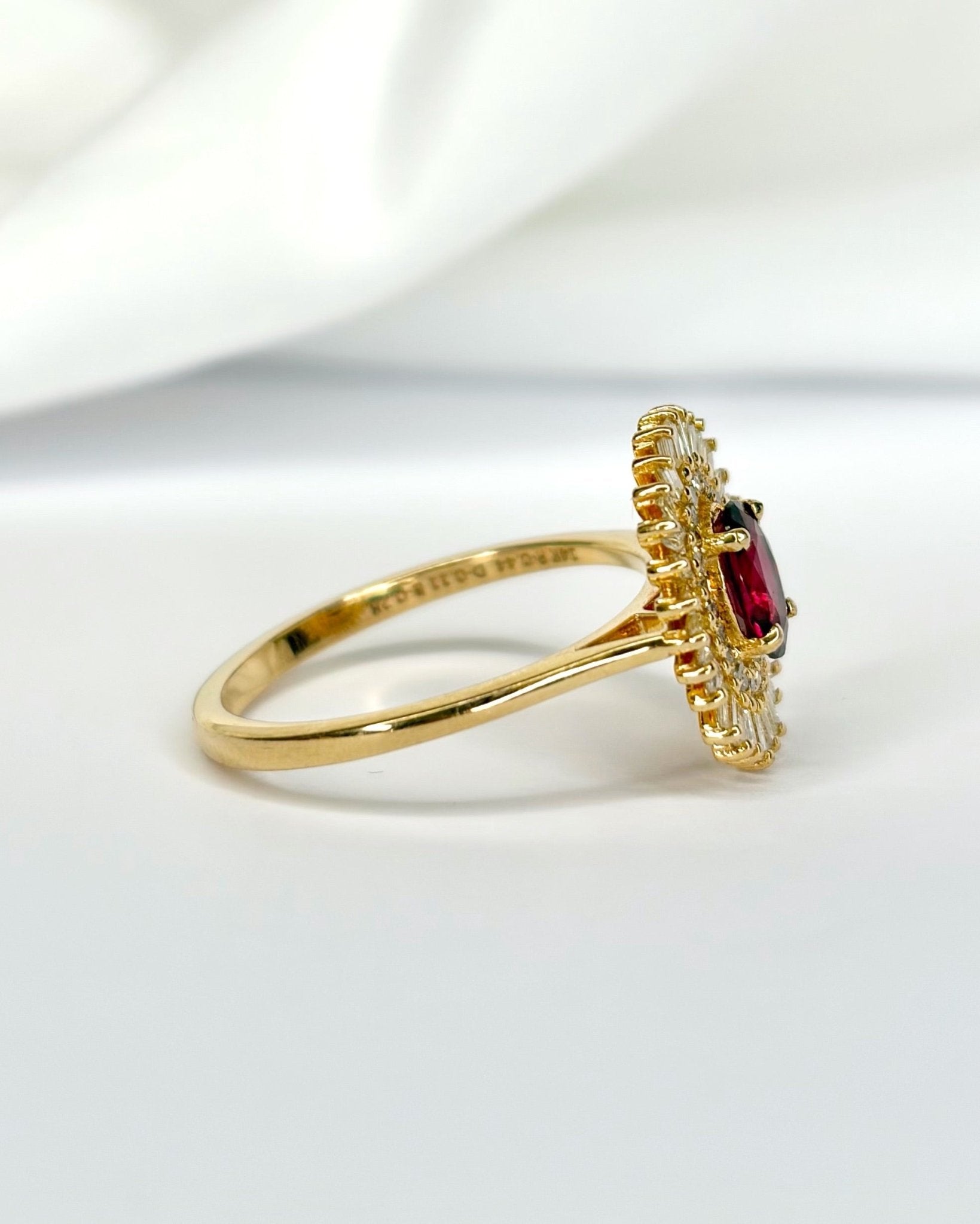 Bague Marguerite Tourmaline Brésilienne 0.44 carat &amp; Diamants 0.38 carat "Maya" - Elliade Paris