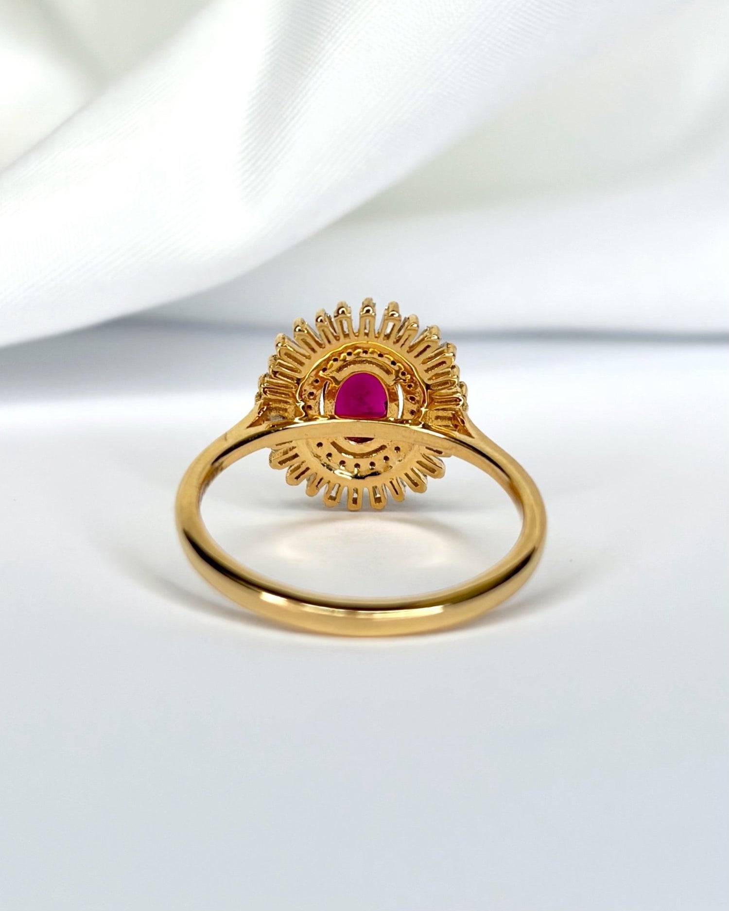 Bague Marguerite Tourmaline Brésilienne 0.44 carat &amp; Diamants 0.38 carat "Maya" - Elliade Paris