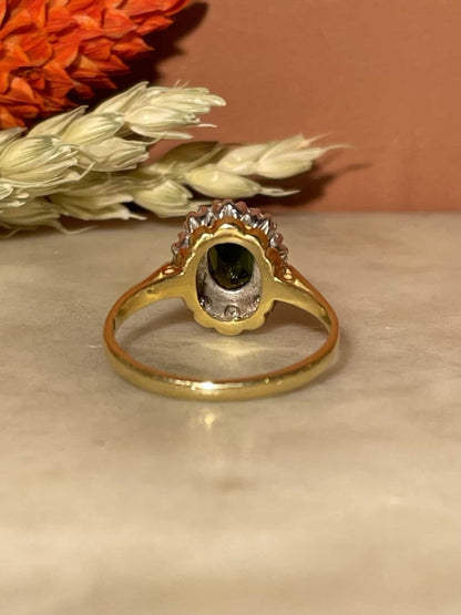 Bague Marguerite Tourmaline &amp; Diamants &quot;Abbie&quot; - Elliade Paris