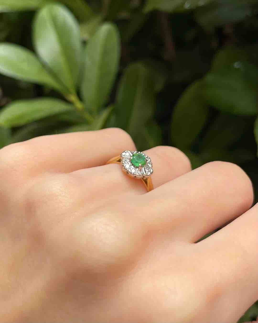 Bague Marguerite Tourmaline &amp; Diamants "Ophélie" - Elliade Paris