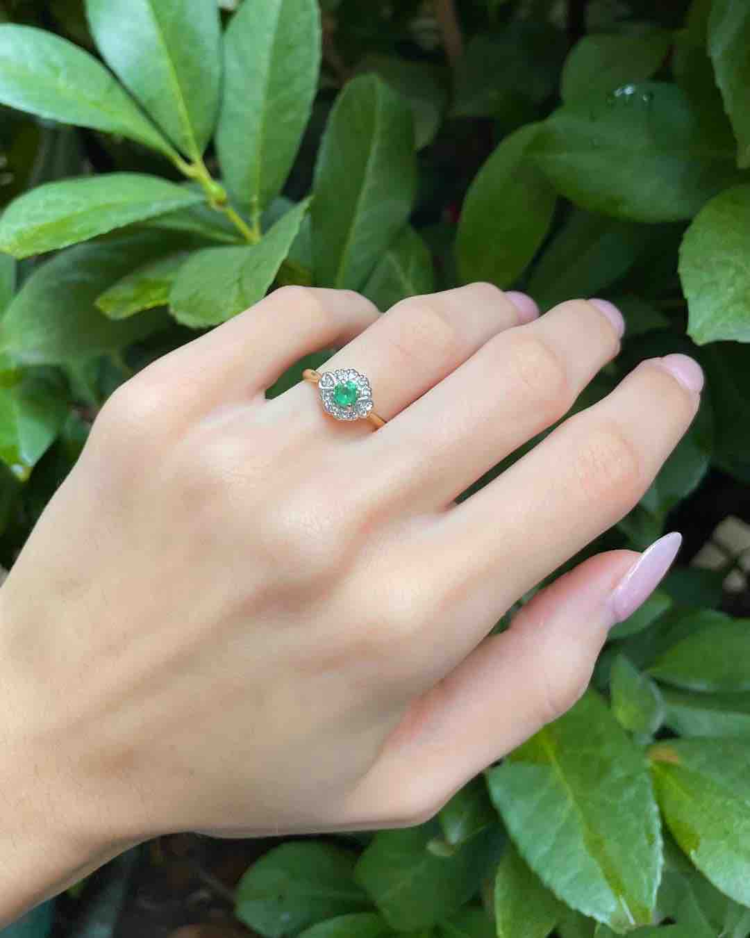 Bague Marguerite Tourmaline &amp; Diamants "Ophélie" - Elliade Paris