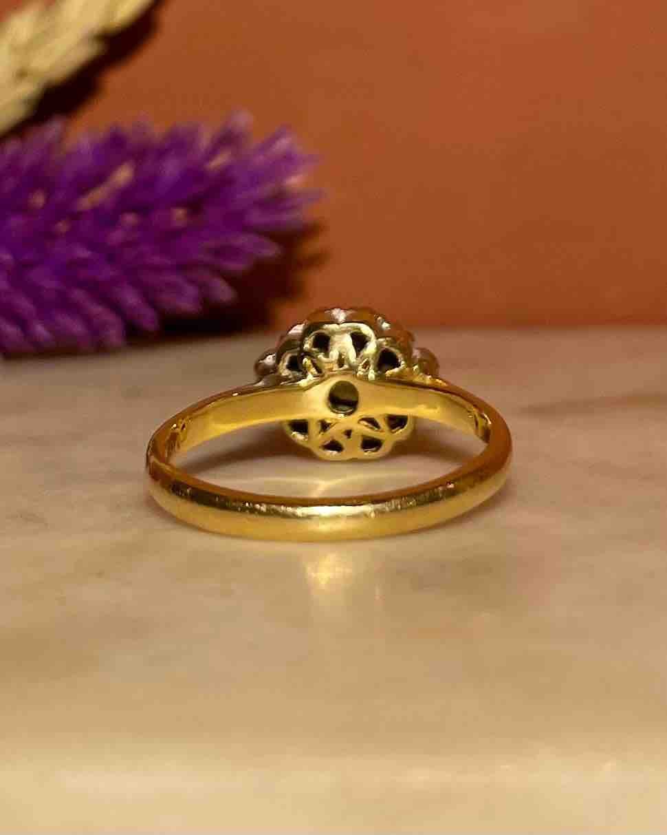 Bague Marguerite Tourmaline &amp; Diamants "Ophélie" - Elliade Paris