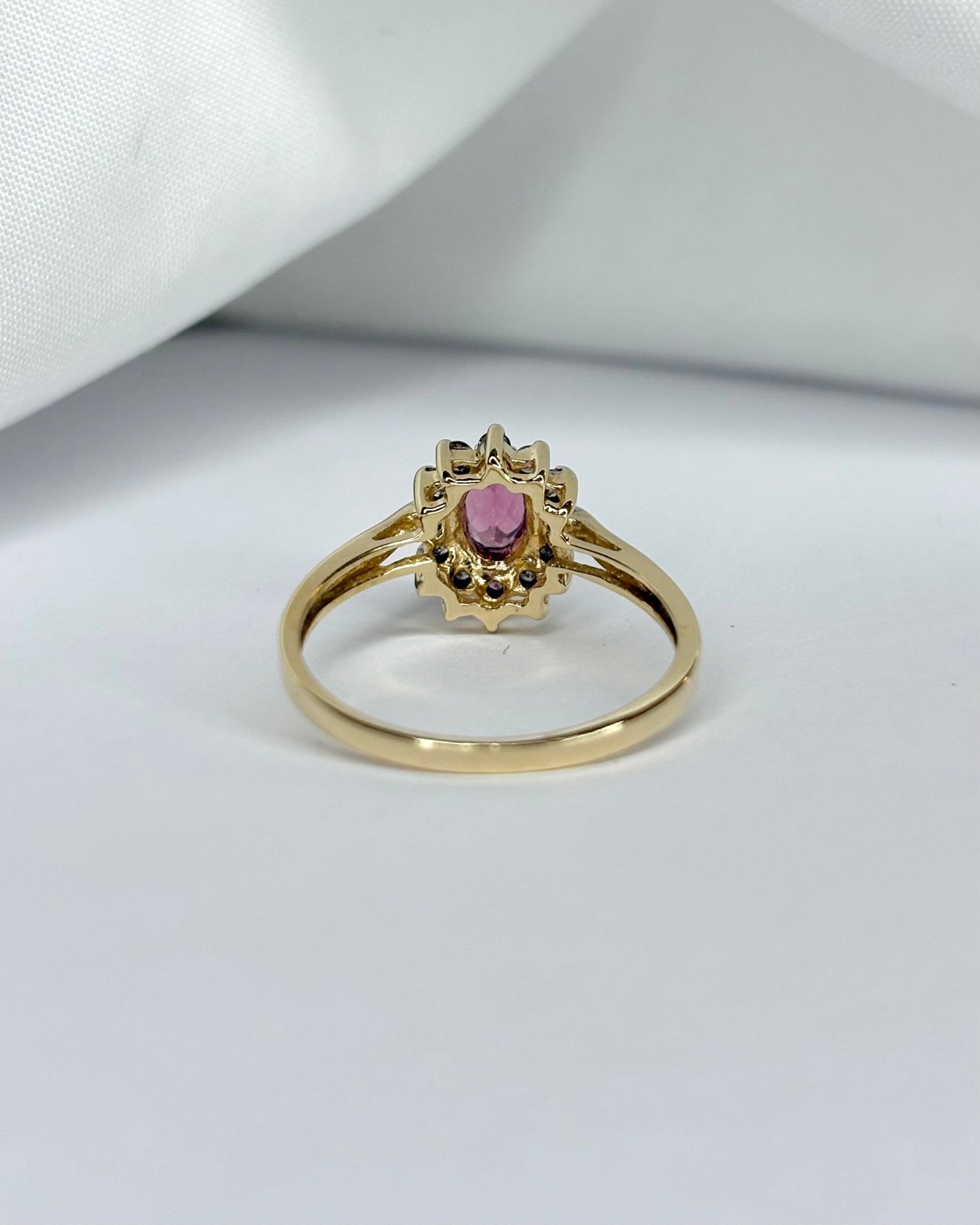 Bague Marguerite Tourmaline Rose 0.45 carat &amp; 12 Diamants &quot;Rachel&quot; - Elliade Paris