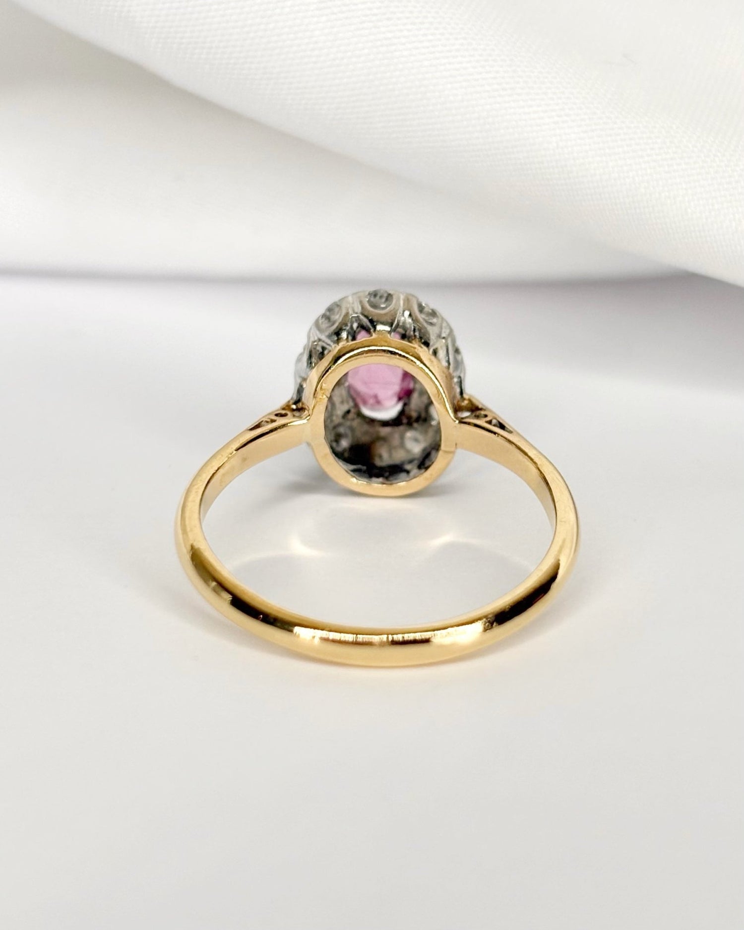 Bague Marguerite Tourmaline Rose 0.48 carat &amp; Diamants 0.24 carat "Lilia" - Elliade Paris