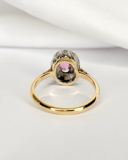 Bague Marguerite Tourmaline Rose 0.48 carat &amp; Diamants 0.24 carat "Lilia" - Elliade Paris