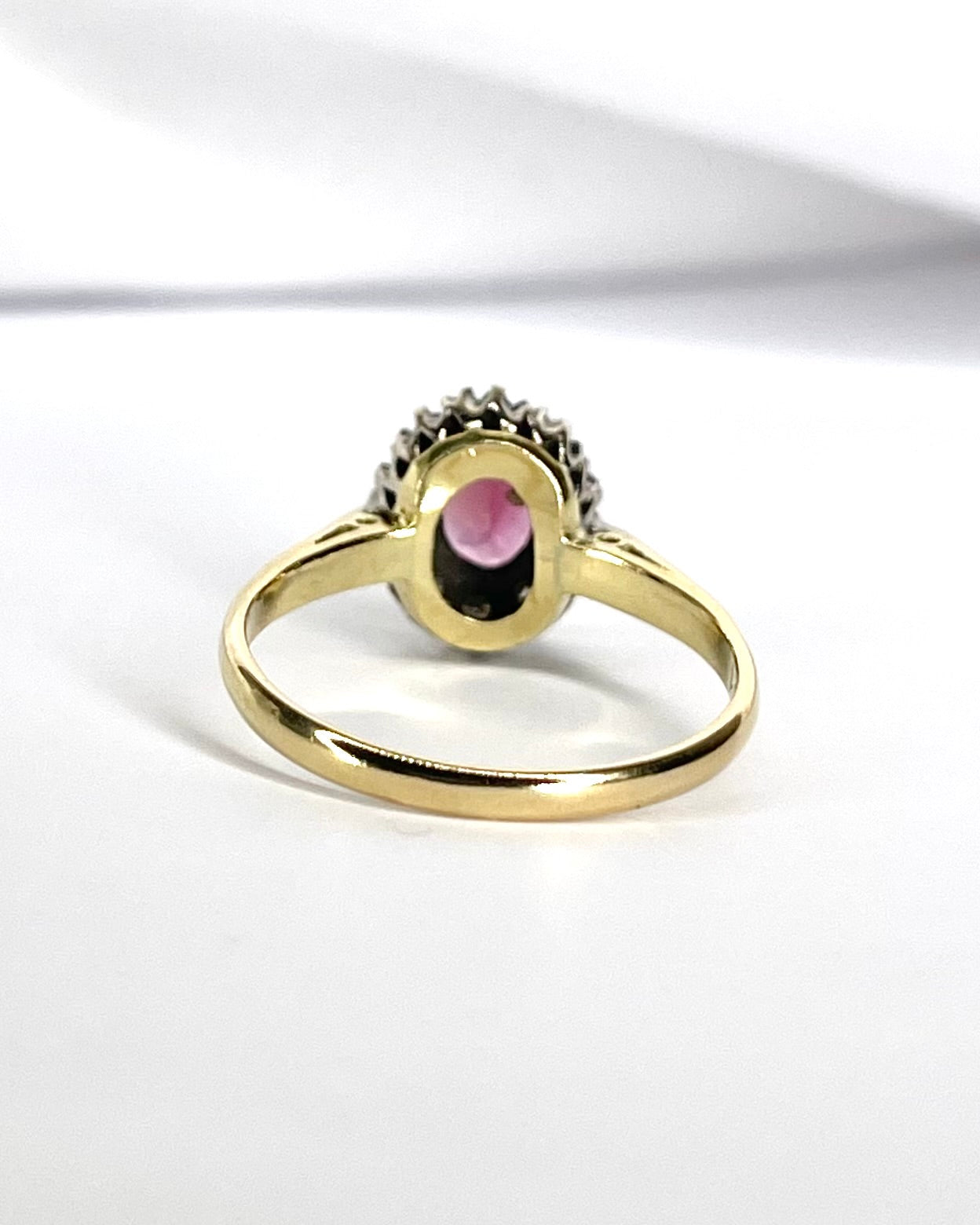Bague Marguerite Tourmaline Rose 0.85 carat &amp; Diamants 0.30 carat "Cornelia" - Elliade Paris