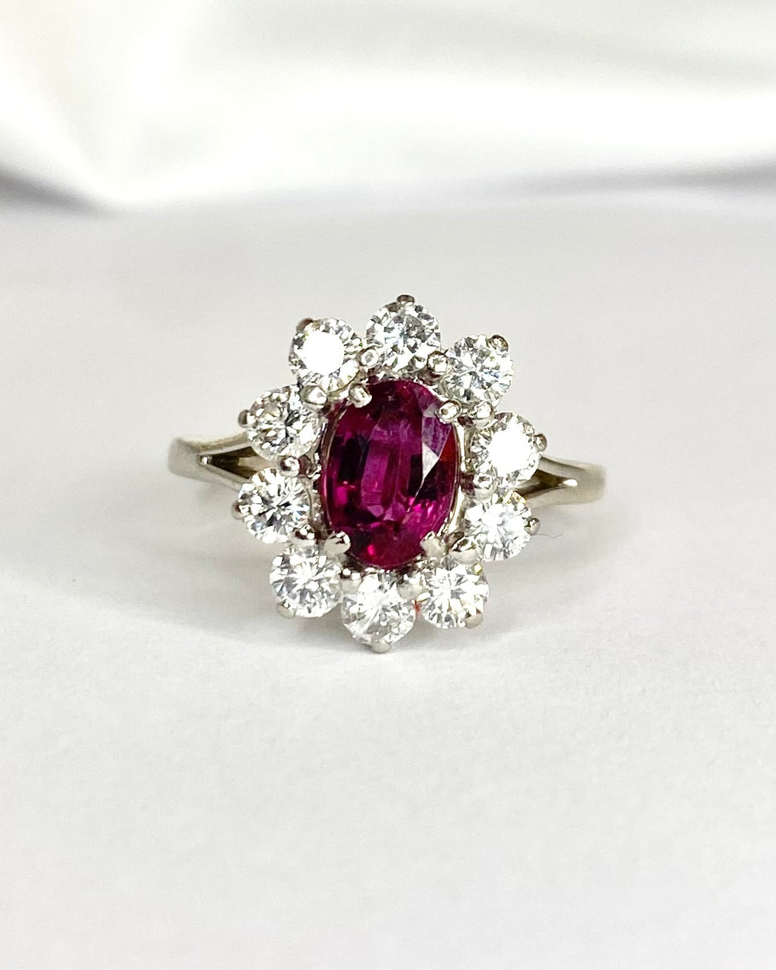 Bague Marguerite Tourmaline Rose 0.95 carat &amp; Diamants 0.90 carat "Coralie" - Elliade Paris