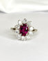 Bague Marguerite Tourmaline Rose 0.95 carat & Diamants 0.90 carat "Coralie" - Elliade Paris
