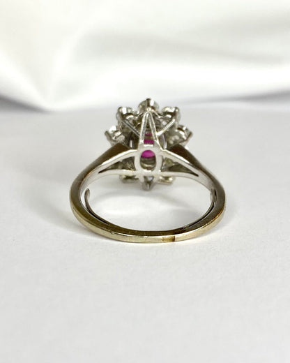 Bague Marguerite Tourmaline Rose 0.95 carat &amp; Diamants 0.90 carat "Coralie" - Elliade Paris