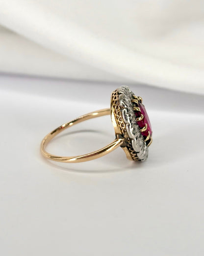 Bague Marguerite Tourmaline Rose 1.10 carat &amp; Diamants "Nirina" - Elliade Paris