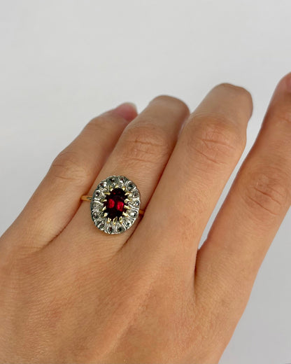 Bague Marguerite Tourmaline Rose 1.10 carat &amp; Diamants "Nirina" - Elliade Paris