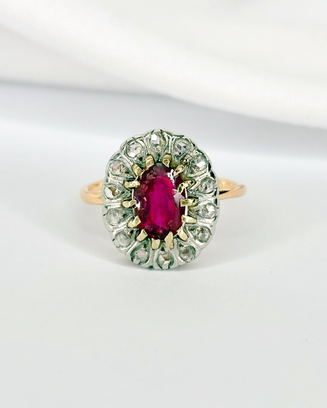 Bague Marguerite Tourmaline Rose 1.10 carat &amp; Diamants "Nirina" - Elliade Paris