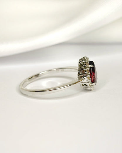 Bague Marguerite Tourmaline Rose 1.20 carat &amp; Diamants "Zina" - Elliade Paris